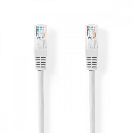 CAT5e hálózati kábel | U/UTP | RJ45 Dugasz | RJ45 Dugasz | 1.00 m | Kerek | PVC | Fehér | Papírfüles