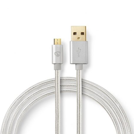 USB kábel | USB 2.0 | USB-A Dugasz | USB Micro-B Dugasz | 15 W | 480 Mbps | Aranyozott | 2.00 m | Kerek | Márkás / Nejlon Tok | Alumínium | Ablakos Fedő Doboz