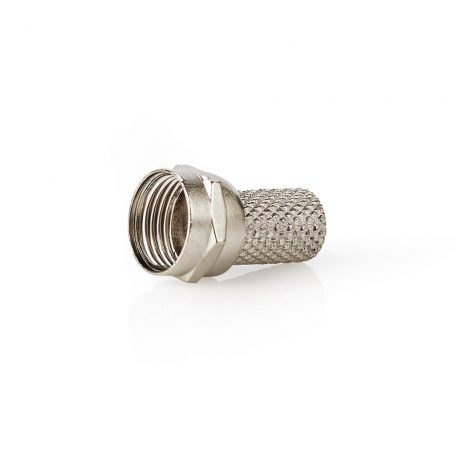 F-csatlakozó | Egyenes | Dugasz | Nikkelezett | 75 Ohm | Rácsavarható | Bemenő kábel átmérő: 7.0 mm | Zinc Alloy | Ezüst | 25 db | Boríték