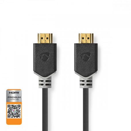 Premium Nagysebességű HDMI ™ kábel Ethernet | HDMI™ Csatlakozó | HDMI™ Csatlakozó | 4K@60Hz | 18 Gbps | 2.00 m | Kerek | PVC | Antracit | Doboz