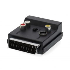   SCART adapter | SCART Dugasz | S-Video Female / SCART Aljzat / 3x RCA Aljzat | Nikkelezett | Kapcsolható | ABS | Fekete | 1 db | Doboz