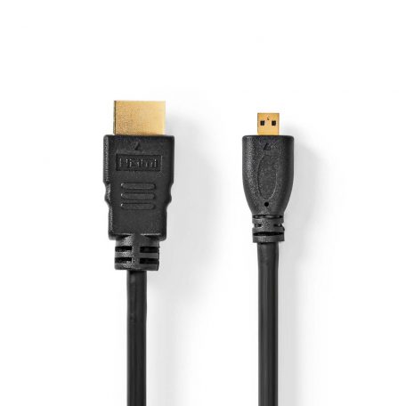 Nagy Sebességű HDMI ™ kábel Ethernet | HDMI™ Csatlakozó | HDMI™ Micro Csatlakozó | 4K@30Hz | 10.2 Gbps | 2.00 m | Kerek | PVC | Fekete | Doboz