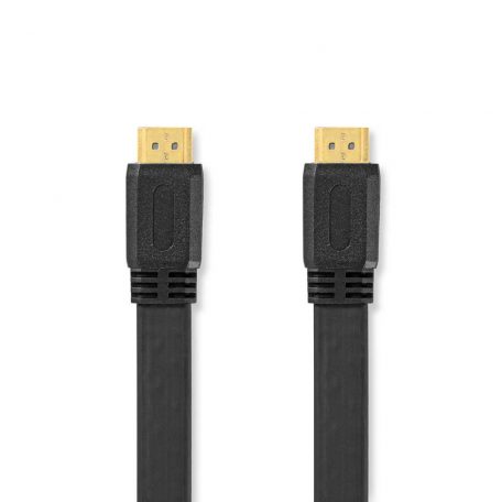 Nagy Sebességű HDMI ™ kábel Ethernet | HDMI™ Csatlakozó | HDMI™ Csatlakozó | 4K@30Hz | 10.2 Gbps | 1.50 m | Lapos | PVC | Fekete | Label