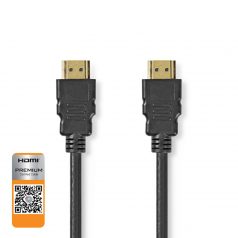   Premium Nagysebességű HDMI ™ kábel Ethernet | HDMI™ Csatlakozó | HDMI™ Csatlakozó | 4K@60Hz | 18 Gbps | 1.00 m | Kerek | PVC | Fekete | Boríték