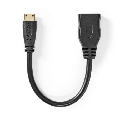 Nagy Sebességű HDMI ™ kábel Ethernet | HDMI™ Mini Csatlakozó | HDMI™ Kimenet | 4K@30Hz | 10.2 Gbps | 0.20 m | Kerek | PVC | Fekete | Boríték