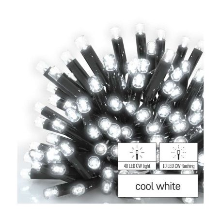 Profi LED sorolható füzér, villogó – jégcsapok, 3 m, kültéri, hideg fehér