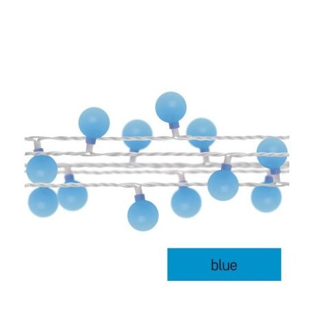 LED fényfüzér, cseresznye – golyók 2,5 cm, 4 m, kültéri és beltéri, kék, időzítő