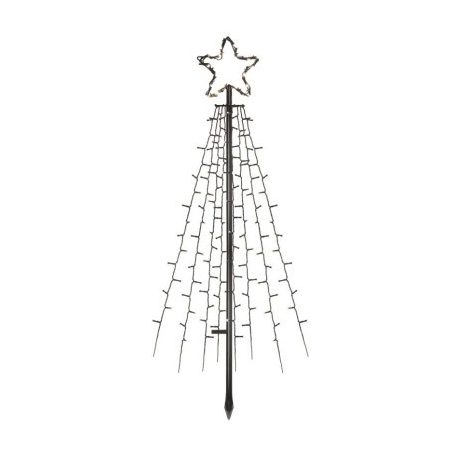 LED karácsonyfa, fém, 180 cm, kültéri és beltéri, hideg fehér, időzítő