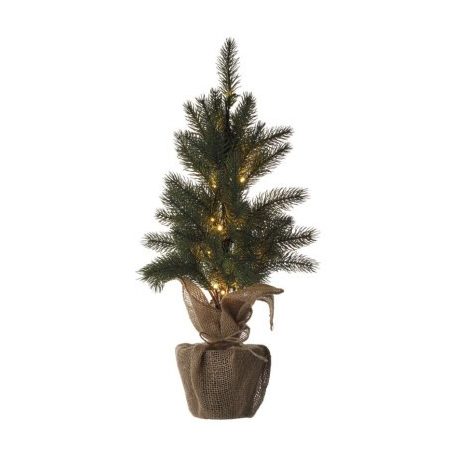 LED karácsonyfa, havas, 52 cm, 3x AA, beltéri, meleg fehér, időzítő