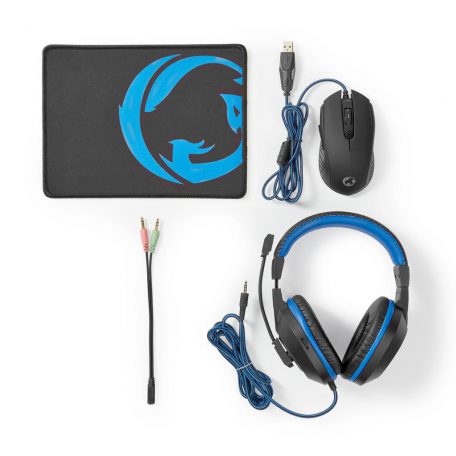 Gaming Combo Kit | 3-in-1 | Headset, egér és egérpad | Fekete / Kék