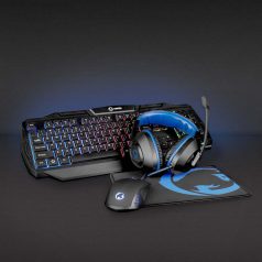   Gaming Combo Kit | 4-in-1 | Billentyűzet, fejhallgató, egér és egérpad | Fekete / Kék | QWERTY | US Kiosztás