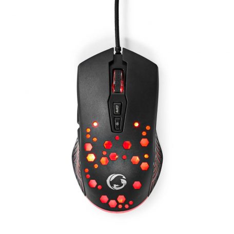 Gaming Mouse | Vezetékes | 800 / 1200 / 2400 / 3200 / 4800 / 7200 dpi | Állítható DPI | Gombok száma: 7 | Programozható gombok | Jobbkezes | 1.50 m | RGB