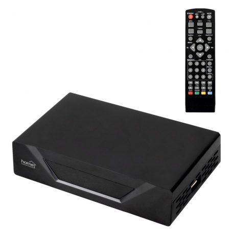 Home HD T2 DVB-T/T2 vevőkészülék, szabadon fogható földfelszíni TV és rádióadások vételére, USB csatlakozó, 1920 x 1080P, multimédiás fájlok lejátszása