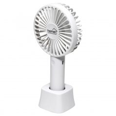   Home HF 9/WH kézi, tölthető ventilátor, 4 W, 10 cm-es lapátátmérő, 3 fokozat, 1200 mAh Li-ion akkumulátor, asztali tartó, fehér