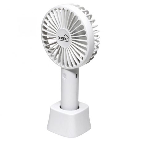 Home HF 9/WH kézi, tölthető ventilátor, 4 W, 10 cm-es lapátátmérő, 3 fokozat, 1200 mAh Li-ion akkumulátor, asztali tartó, fehér