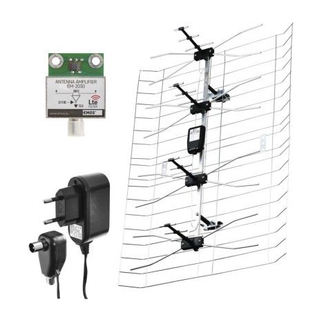 Kültéri antenna EM-030, 0–100 km, DVB-T2, DAB, LTE/4G szűrő