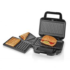   Több grillező | Grill / Sandwich / Waffle | 700 W | 22 x 12.5 cm | Automatikus hőmérséklet-szabályozással | Műanyag / Rozsdamentes Acél