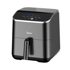   MIDEA MAD55005APKH Air Fryer, forrólevegős fritőz, 4.6 l kosár, 5.7 l üst, 1500 W, 60 p időzítő, 200 °C hőmérséklet, lecsatolható sütőkosár