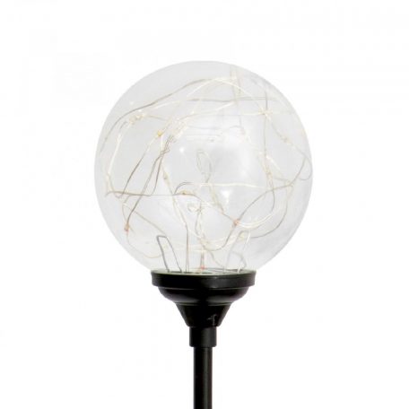 Home Napelemes üveggömb dekoráció meleg fehér micro LED füzérrel mx624