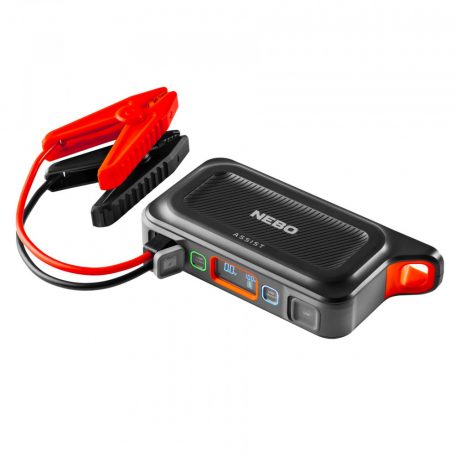 NEBO NEB-PBK-0003-G Assist Jump Starter, 1200 A, 44,4 Wh akkumulátor, 2x USB-A (2,1 A), 1x USB-C (20 W), 200 lm, indítás rásegítő