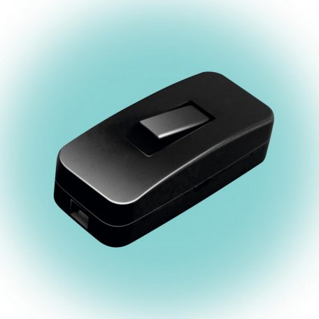 Home NV 1K/BK zsinórközi 1 pólusú kapcsoló, beltéri használatra, H03VVH2-F, 2X0,75 mm2 kábellel szerelhető, max. 4A, fekete