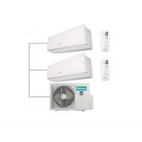 Hisense Energy Pro Plus inverteres multisplit klíma szett duál kivitel 2db 3,5kw beltériegység 1db 5,2kw kültéri A+++ fűtésre optimalizált