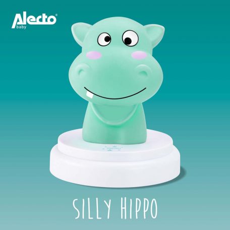 SILLY HIPPO LED éjszakai fény víziló kék