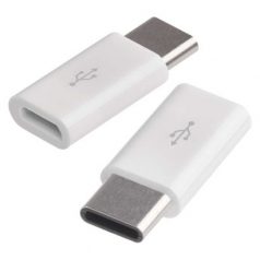 Adapter micro USB-B 2.0 / USB-C 2.0, fehér, 2db