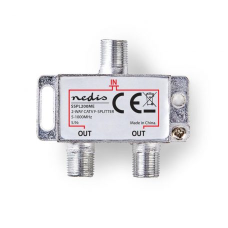 CATV Splitter | 5 - 1000 MHz | Beszúrási veszteség: 4.2 dB | Kimenő csatlakozók száma: 2 | 75 Ohm | Zinc