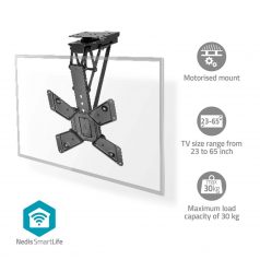   SmartLife Motorised TV Ceiling Mount | 23 - 65 " | Maximum supported screen weight: 30 kg | Rotatable | Tiltable | Minimum ceiling distance: 140 mm | Remote controlled | Steel | Black