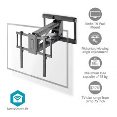   SmartLife Motorised TV Wall Mount | 37 - 75 " | Maximum supported screen weight: 35 kg | Rotatable | Minimum wall distance: 153 mm | Maximum wall distance: 485 mm | Remote controlled | ABS / Steel | Black