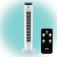   Home TWFR 74 oszlopventilátor, 50 W, 74 cm, 3 fokozat, 75°-os oszcillálás, távirányító, fehér