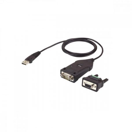 USB 2.0 Adapter USB A Dugó - D-SUB 9-Pólusú Dugó Fekete