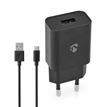 Fali Töltő | 12 W | Gyors töltés funkció | 1x 2.4 A A | Kimenő csatlakozók száma: 1 | USB-A | USB Type-C™ (Lengő) Kábel | 1.00 m | Single Voltage Output