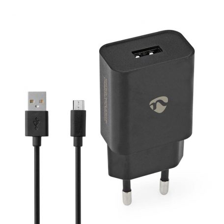 Fali Töltő | 5 W | Gyors töltés funkció | 1.0 A A | Kimenő csatlakozók száma: 1 | USB-A | Micro USB (Lengő) Kábel | 1.00 m | Single Voltage Output