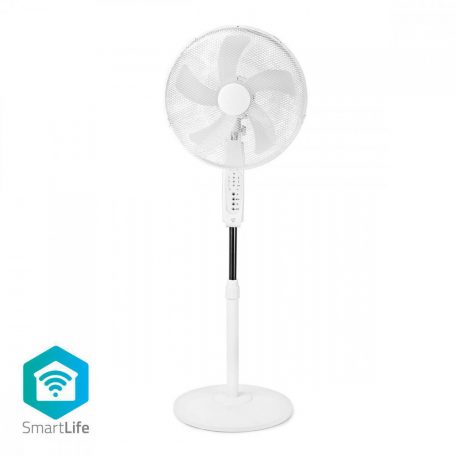 SmartLife Ventilátor | Wi-Fi | 400 mm | Állítható magasság | Automatikusan forog | 3-sebességes | Időzítő | Android™ / IOS | Fehér