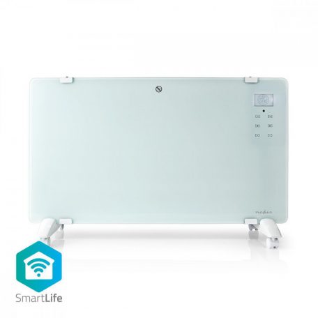 Nedis Homelux wifi -s fűtőpanel SmartLife Konvektor | Wi-Fi | Fürdőszobába is alkalmas | Üveg Panel | 2000 W | 2 Hőbeállítások | TUYA App 15 - 35 °C | Fehér