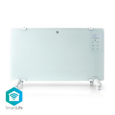 SmartLife Konvektor | Wi-Fi | Fürdőszobába alkalmas | Üveg Panel | 2000 W | 2 Hőbeállítások | LED | 15 - 35 °C | Állítható hőmérséklet | Fehér