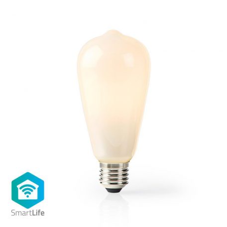 SmartLife LED izzó | Wi-Fi | E27 | 500 lm | 5 W | Meleg Fehér | 2700 K | Üveg | Android™ / IOS | ST64 | 1 db