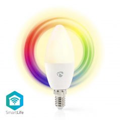   SmartLife Színes izzó | Wi-Fi | E14 | 470 lm | 4.9 W | Meleg és lehűlni fehér / RGB | 2700 - 6500 K | Android™ / IOS | Gyertya | 1 db