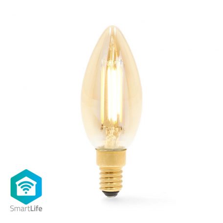 SmartLife LED izzó | Wi-Fi | E14 | 470 lm | 4.9 W | Meleg Fehér | 1800 - 3000 K | Üveg | Android™ / IOS | Gyertya | 1 db