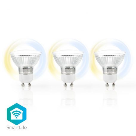 SmartLife LED Spot | Wi-Fi | GU10 | 400 lm | 5 W | Hideg Fehér / Meleg Fehér | 2700 - 6500 K | Energia osztály: F | Android™ / IOS | PAR16 | 3 db