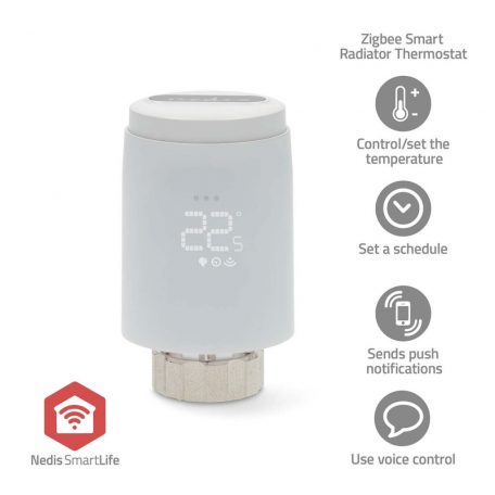 SmartLife Radiátor Vezérlés | Zigbee 3.0 | Elemes Áramellátás | LED | Android™ / IOS