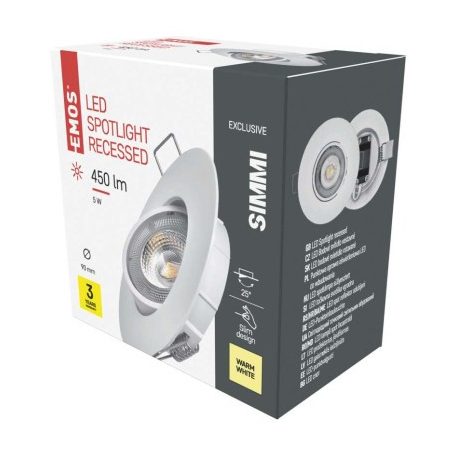 EMOS SIMMI LED spotlámpa 5W 450lm IP20 meleg fehér