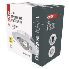 EMOS SIMMI LED spotlámpa 5W 450lm IP20 term. fehér