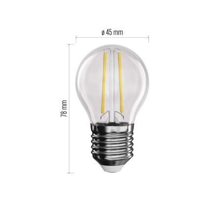 LED izzó Filament Mini Globe / E27 / 1,8 W (25 W) / 250 lm / természetes fehér