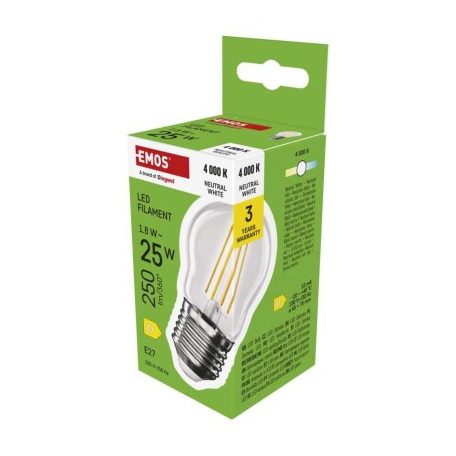 LED izzó Filament Mini Globe / E27 / 1,8 W (25 W) / 250 lm / Természetes fehér