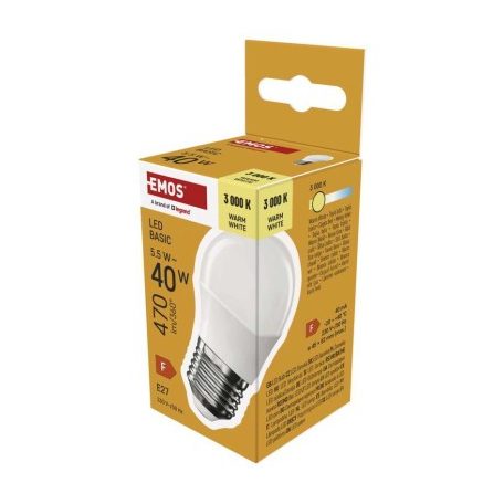 LED izzó Basic Mini Globe / E27 / 5,5 W (40 W) / 470 lm / Meleg fehér