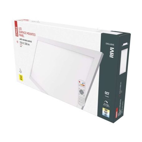 EMOS LED MENNYEZETI PANEL RIVI 30x60, 25W, DIMM., ÁLLÍTHATÓ SZÍNHŐM.