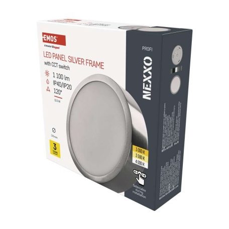 LED felületi lámpatest NEXXO, kerek, ezüst, 12,5W, CCT